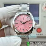VS+ Factory Replica Swiss 8800 Omega Seamaster Aqua Terra 150M Pink Dial Watch 